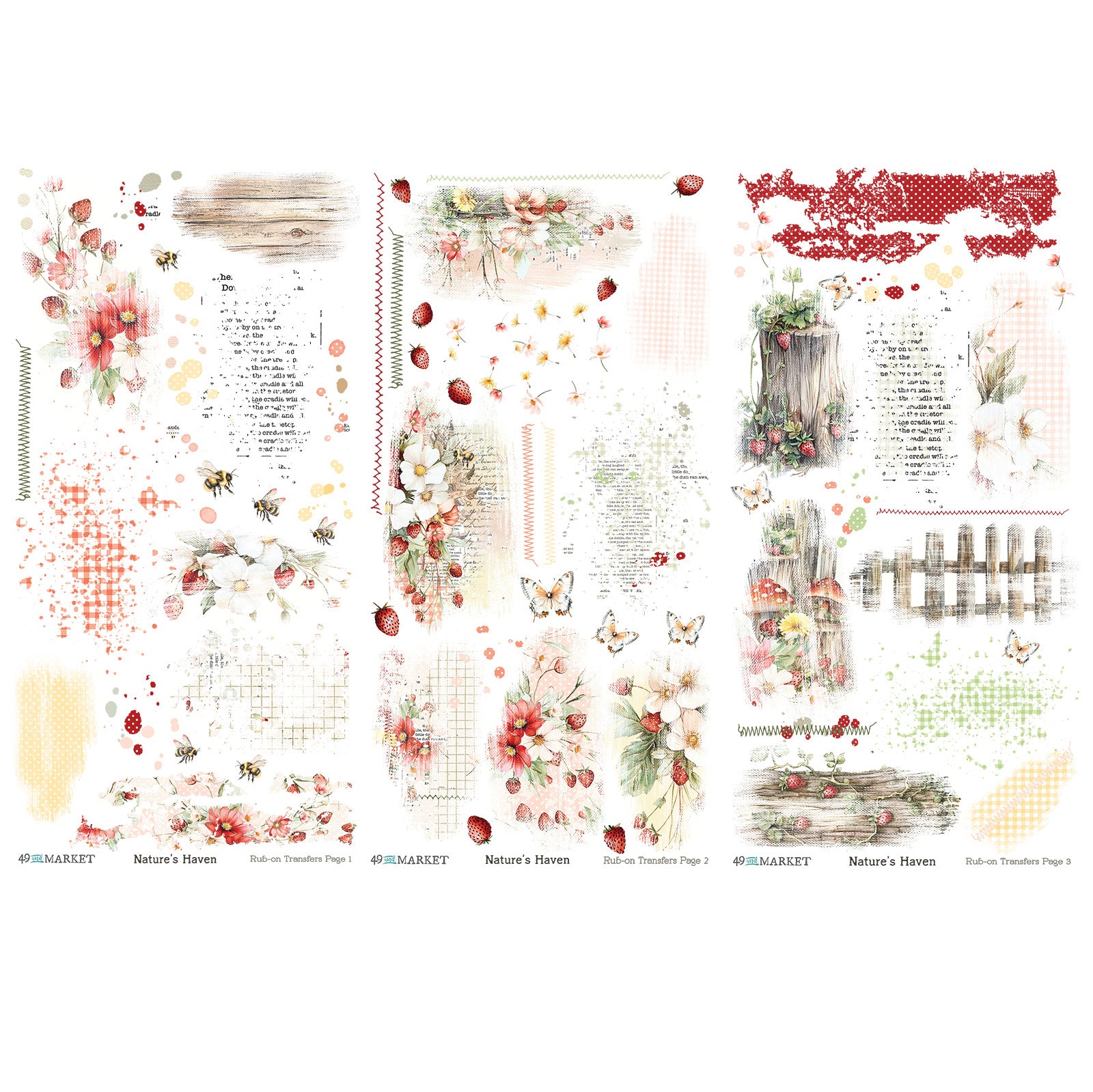 49 & Market Nature's Haven Blendable 6 x 12 Rub-On Transfer Set